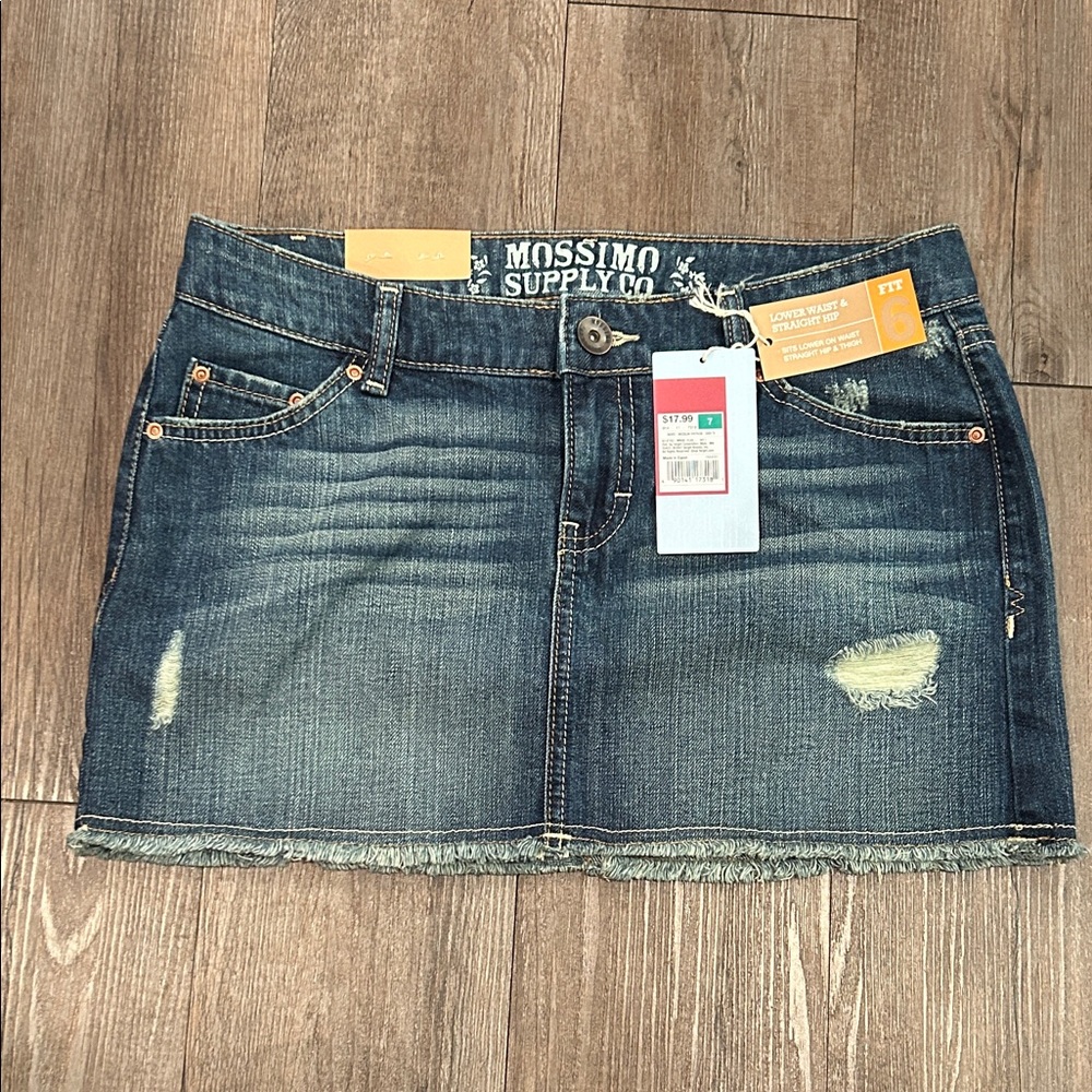 Mossimo Supply Co. Distressed Blue Mini Skirt